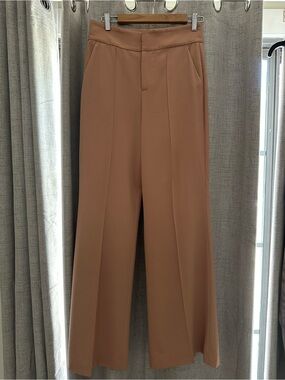 High-Waist Wide Leg Dress Pants - Nude Pink(Dusty rose)